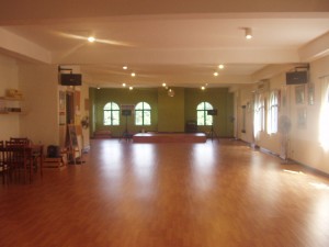 The spacious studio allows for large classes